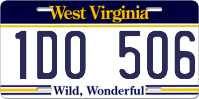 WV license plate 1DO506
