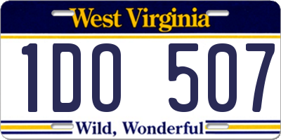 WV license plate 1DO507