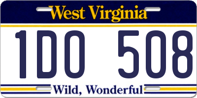 WV license plate 1DO508