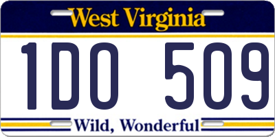 WV license plate 1DO509