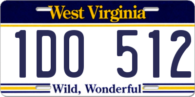WV license plate 1DO512