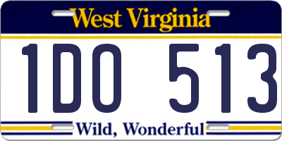 WV license plate 1DO513