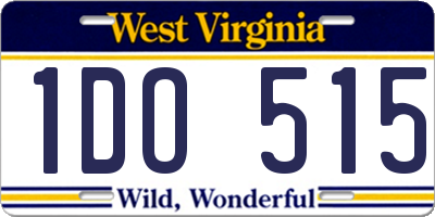 WV license plate 1DO515