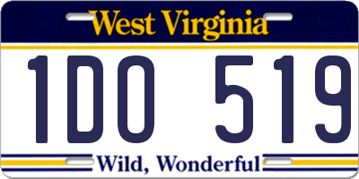 WV license plate 1DO519