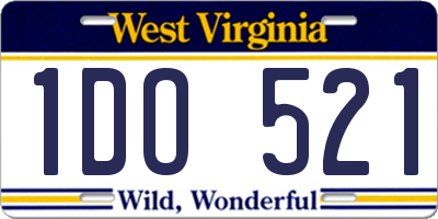 WV license plate 1DO521