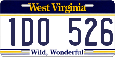 WV license plate 1DO526