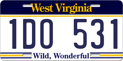 WV license plate 1DO531