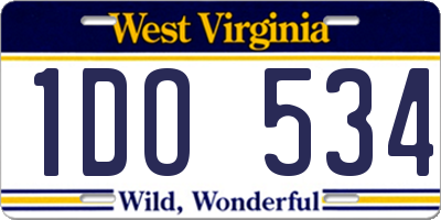 WV license plate 1DO534
