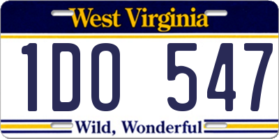 WV license plate 1DO547