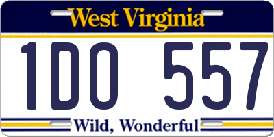 WV license plate 1DO557