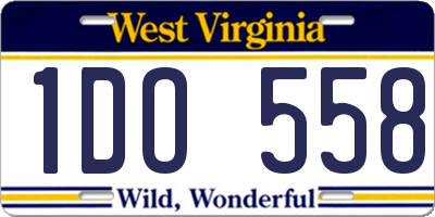 WV license plate 1DO558