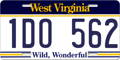 WV license plate 1DO562