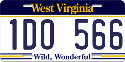 WV license plate 1DO566