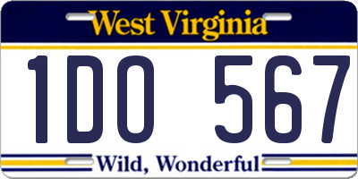 WV license plate 1DO567