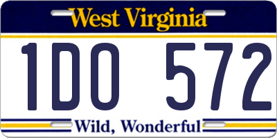 WV license plate 1DO572