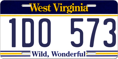 WV license plate 1DO573