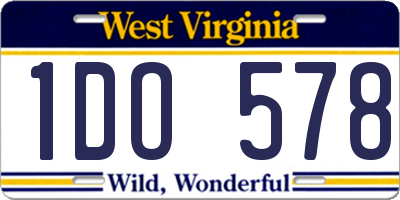 WV license plate 1DO578