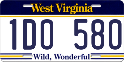 WV license plate 1DO580
