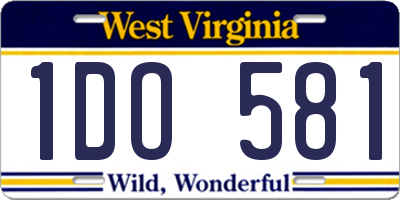 WV license plate 1DO581