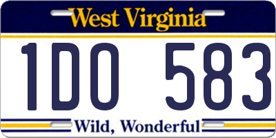 WV license plate 1DO583