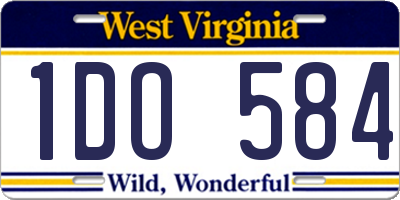 WV license plate 1DO584