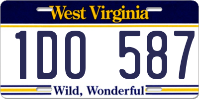 WV license plate 1DO587