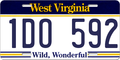 WV license plate 1DO592