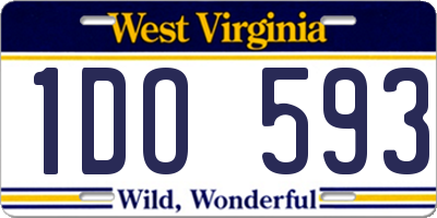 WV license plate 1DO593