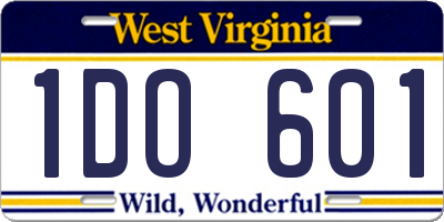 WV license plate 1DO601