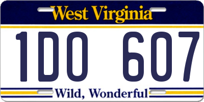 WV license plate 1DO607