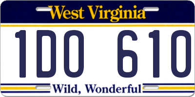 WV license plate 1DO610