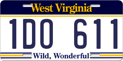 WV license plate 1DO611