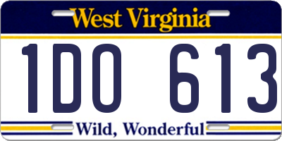WV license plate 1DO613