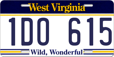 WV license plate 1DO615