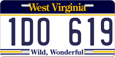 WV license plate 1DO619