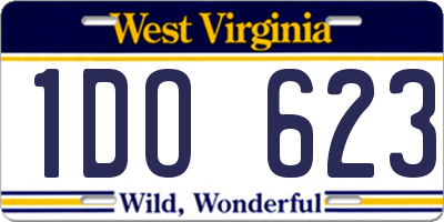 WV license plate 1DO623