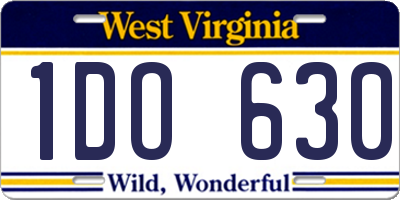 WV license plate 1DO630