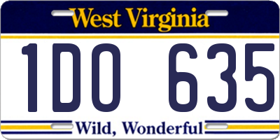 WV license plate 1DO635