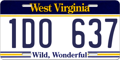 WV license plate 1DO637