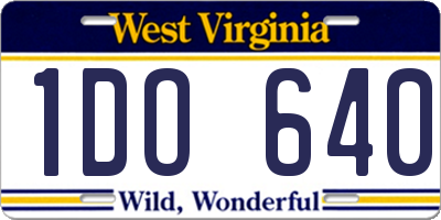 WV license plate 1DO640