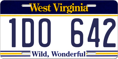 WV license plate 1DO642