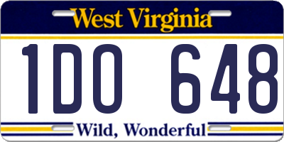 WV license plate 1DO648