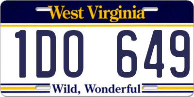 WV license plate 1DO649