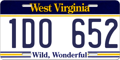 WV license plate 1DO652