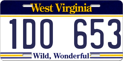 WV license plate 1DO653