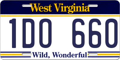 WV license plate 1DO660