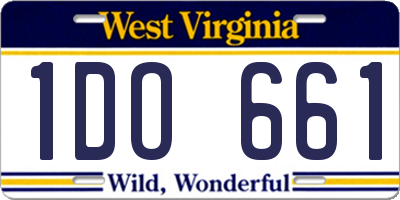 WV license plate 1DO661