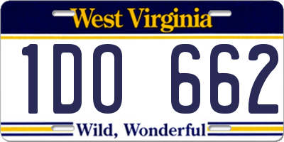 WV license plate 1DO662