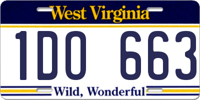 WV license plate 1DO663