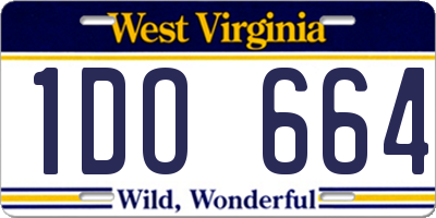 WV license plate 1DO664